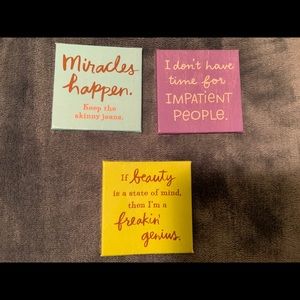 3 Hallmark fridge magnets.